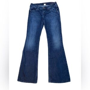 Women’s Silver Jeans Aiko Mid Rise Bootcut Dark Wash Size 27‎ Stretch Denim